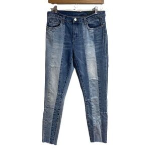 Blank NYC jeans The Reade crop frayed hem size 29 patchwork‎ denim